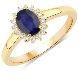 Rafaela Donata Ring Sterling Silber Saphir (glasgefüllt) in gelbgold | Gr.: 50