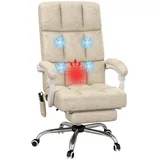 Vinsetto Bürostuhl mit Vibrationsmassage, Ergonomischer Schreibtischstuhl mit Wärmfunktion, Höhenverstellbar Drehstuhl mit Seitentasche