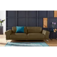 2,5-Sitzer W.SCHILLIG "montanaa", grün (camouflage z69), B:232cm H:78cm T:94cm, Sofas, mit Metallfüßen in Chrom glänzend, Breite 232 cm
