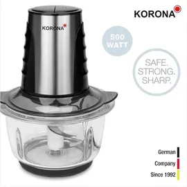 KORONA Zerkleinerer Edelstahlgehäuse 500 Watt 2 Leistungsstufen - Schwarz