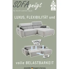 Jockenhöfer Eckcouch Polyester L-Form 3-Sitzer Grün