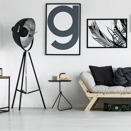 Relaxdays Beistelltisch Metall, mit Griff schwarz