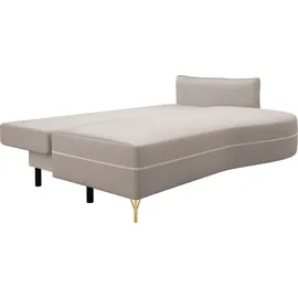 exxpo - sofa fashion Loungesofa EXXPO - SOFA FASHION "Ortis mit toller Kontrastnaht, Solitärmöbel, bequem, schmale Armlehne", beige, B:212cm H:93cm T:114cm, Sofas, Lounge-Sofa, Schlafsofa mit Bettfunktion und Bettkasten, komfortabler Federkern
