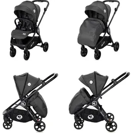 Lorelli Kombikinderwagen 2 in 1 Patrizia, Babywanne, Sportsitz, Sitz umkehrbar dunkelgrau - Grau
