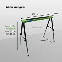 Trutzholm 4x Arbeitsböcke klappbar höhenverstellbar bis 91 cm Unterstellböcke