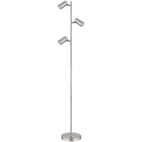 GLOBO Stehlampe Standleuchte 3 Leuchten schwenkbare Stehlampe Stehleuchte Wohnzimmer Modern silber, 3 Flammig, Metall, 3x GU10, LxBxH 25x23x154 cm