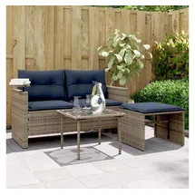 vidaXL Gartensofa-Set 3-tlg. grau