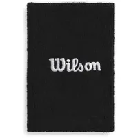 Wilson Wide Terry Schweißband, Hochelastischer Stoff, Ideale Feuchtigkeitskontrolle und Komfort, Schwarz, Einheitsgröße