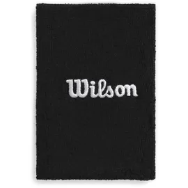 Wilson Wide Terry Schweißband, Hochelastischer Stoff, Ideale Feuchtigkeitskontrolle und Komfort, Schwarz, Einheitsgröße