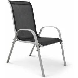 Mojawo Stapelstuhl 53 x 73 x 92 cm schwarz/silber