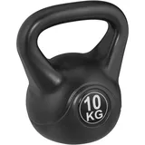 Relaxdays Kettlebell Kugelhantel Kunststoff, Fitness Workout, Schwunghantel, Damen & schwarz