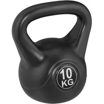 Relaxdays Kettlebell Kugelhantel Kunststoff, Fitness Workout, Schwunghantel, Damen & schwarz