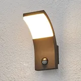 LUCANDE LED-Außenwandleuchte Timm, Sensor, anthrazit, Alu