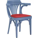Chausey | Bugholzstuhl | Holz / Leder | Blau / Rot | Bugholz