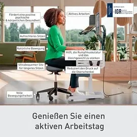 Leitz Sitzhocker 60 x 0 x 0 cm Grau/Schwarz
