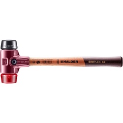 HALDER SIMPLEX Schonhammer Ø 40 mm Gummi schwarz / Plastik rot
