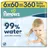 Pampers 99% Water Baby-Feuchttücher, 6 Packungen mit 60 Feuchttüchern = 360 Baby-Feuchttücher, leichte Lotion mit 99% Wasser