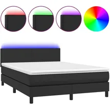 vidaXL Boxspringbett 140 x 200 cm Schwarz