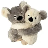 Habibi Plush Premium Wärmekissen/Stofftier f. Kinder+Erwachsene – 1960 Hugys Koala Papa (grau) + Kind (creme), Kuschelfreunde 2er Set, herausnehmbare Hirsefüllung, zum Erwärmen i.d. Mikrowelle/Backofen