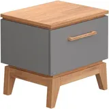 Paidi Nachtschrank, Eiche, Grau, Holz, Eiche, massiv, 1 Schubladen, 48.2x46.5x39.6 cm, Goldenes M, Blauer Engel, Schlafzimmer, Nachttische