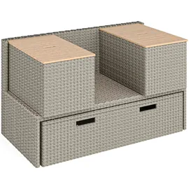 Lounge-Set Sitzgruppe Terrassenmöbel-Set Bostonia 4-tlg. Polyrattan Hellbraun