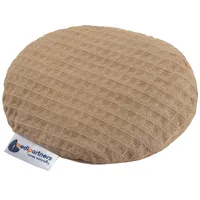 Medi Partners Kirschkernkissen Mikrowelle für Babys 180g rund 15cm Körnerkissen Wärmekissen 100% Baumwolle Öko Natur - Kirschkernkissen Wärme + Kältetherapie Massagetherapie (Braun Waffel)