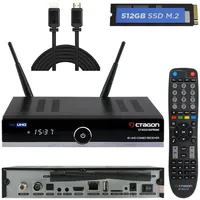 OCTAGON SF8008 4K Supreme Combo + 512GB Festplatte INTERN + NONIC HDMI Kabel, Sat- Kabel- & DVB-T2 Receiver, E2 Linux & Define OS, mit Aufnahmefunktion, M.2 M Key, Gigabit LAN, Sat to IP, WiFi