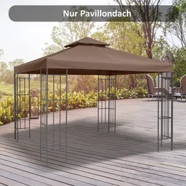 Outsunny Ersatzdach 3x3 m Pavillon 300 x 3 m Braun