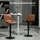 Homcom Barhocker 43 x 49,5 x 91-111 cm Braun