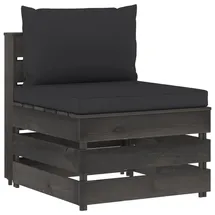 vidaXL Modulares Mittelsofa grau/schwarz