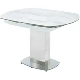 Vente-unique-Esstisch ausziehbar - 4 bis 6 Personen - Keramik & Stahl - TALICIA