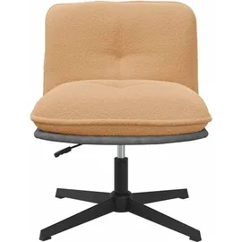 vidaXL Bürodrehstuhl Gelockter wollähnlicher Stoff Beige