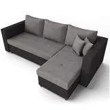 VitaliSpa Ecksofa Webstoff schwarz/grau