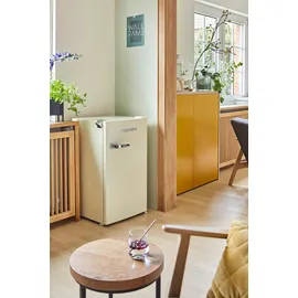 Respekta KG83C-52 Retro-Kühlschrank (92 l, 831 mm hoch,Creme)