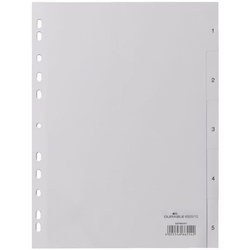 Durable Kunststoffregister 1-5 A4 grau, 22.8x29.7 cm