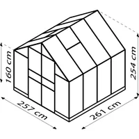 Vitavia Gewächshaus Domus 6700 257 x 261 cm 3 mm Sicherheitsglas