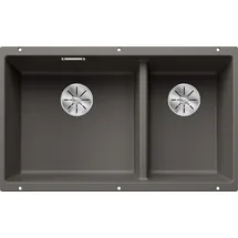 Blanco Subline 430/270-U links vulkangrau + Handbetätigung + InFino
