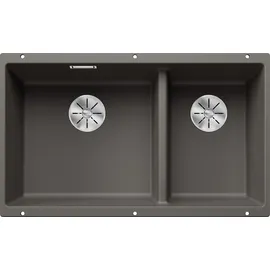 Blanco Subline 430/270-U links vulkangrau + Handbetätigung + InFino