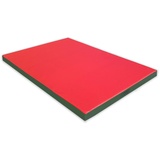 NiroSport Turnmatte 150 x 100 x 8 cm Rot/Grün Weichbodenmatte Matte Gymnastikmatte Fitnessmatte Sportmatte Trainingsmatte Bodenmatte Schutzmatte Übungsmatte wasserdicht