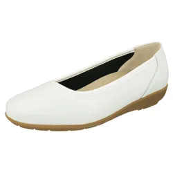 Ballerina NATURAL FEET "Johanna", Damen, Gr. 44, weiß, Leder, elegant, Schuhe Ballerina, mit Komfortweite