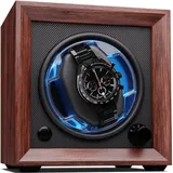Uhrenbeweger für Automatikuhren, Automatik-Uhrenbeweger für 1 Uhr, Automatikuhr Uhrenbeweger mit Acryl-Tür, Automatischer Uhrenbeweger, Blaue LEDs,