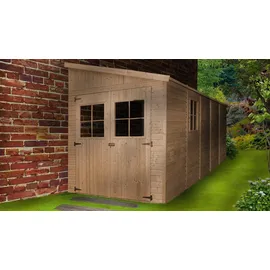 TIMBELA Anbau-Gartenhaus 4,93 x 2,03 m Beige