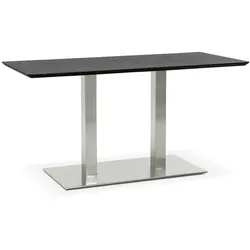 Kadima Design Tisch mit Stahlgestell & Holzplatte. Schwarz. 150x70x75 cm