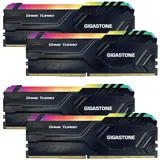 【RGB DDR4 RAM】 GIGASTONE Game Turbo 64GB Kit(4x16GB) DDR4 3200MHz PC4-25600 CL16-18-18-40 Intel XMP 2.0 AMD Ryzen 1.35V UDIMM 288Pin Nicht-ECC ungepuffert Desktop Hochleistung Arbeitsspeicher-Black