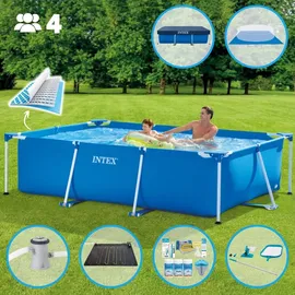 Intex Pool mit rechteckigem Rahmen 260 x 160 x 65 cm mit Zubehör – 2827197 Blau No Size