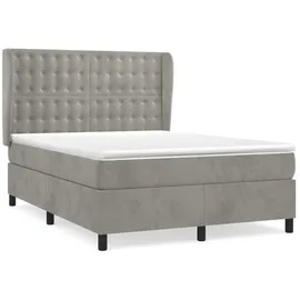 vidaXL Boxspringbett 140 x 200 cm Hellgrau