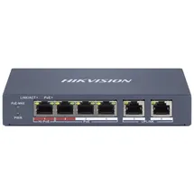 Hikvision DS-3E1106HP-EI Managed Switch PoE (6 Ports), Netzwerk Switch, Blau
