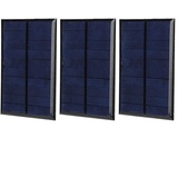 3Pcs 5V 200mA 1W Solarpanel, Polykristallines Solarzellenmodul für DIY Solarspielzeug, Solarmodule mit 30cm roter schwarzer Linie