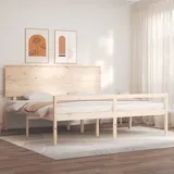 vidaXL Seniorenbett mit Kopfteil 200x200 cm Massivholz