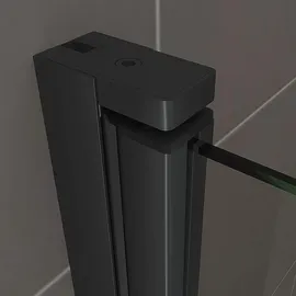 iflair i-flair Duschkabine Belle mit Falttüren, Eckduschkabine aus durchsichtigem Esg Sicherheitsglas in Schwarz - DK63